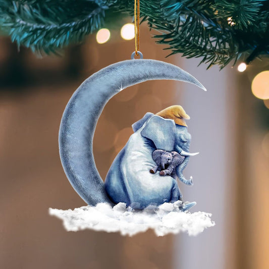 Godmerch- Ornament- Elephant Blue Moon Hanging Ornament Dog Ornament, Car Ornament, Christmas Ornament