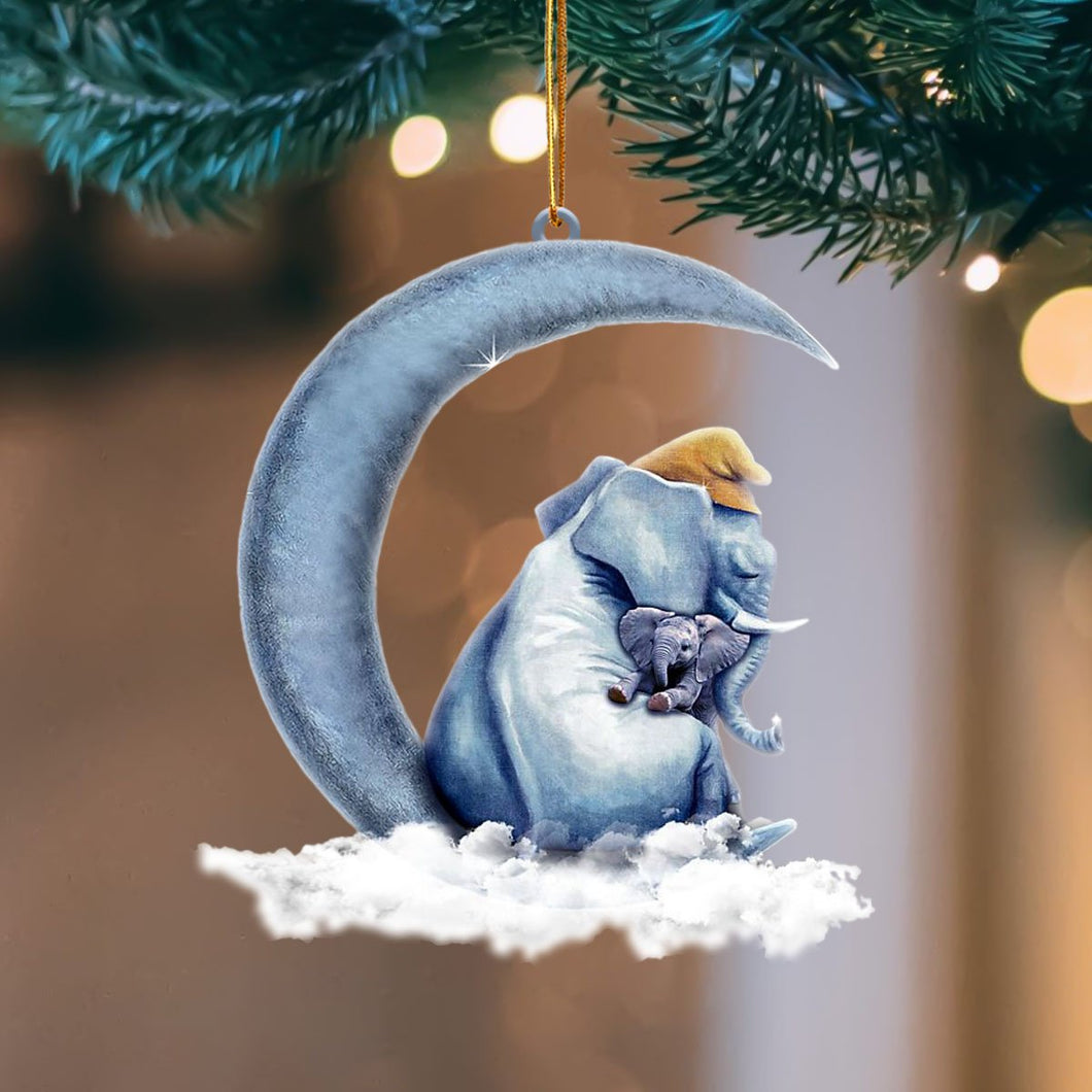 Elephant Blue Moon Hanging Ornament, Animal Christmas Ornaments