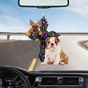 English Bulldog Pray For God Car Hanging Ornament Dog Pray For God Ornament Godmerch