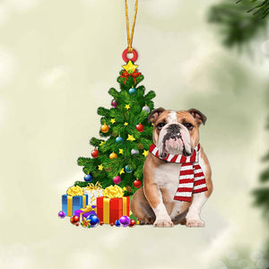 Godmerch- Ornament- English Bulldog 1-Christmas Star Hanging Ornament, Happy Christmas Ornament, Car Ornament