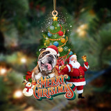 Ornament- English Bulldog3-Christmas Tree&Dog Hanging Ornament, Happy Christmas Ornament, Car Ornament