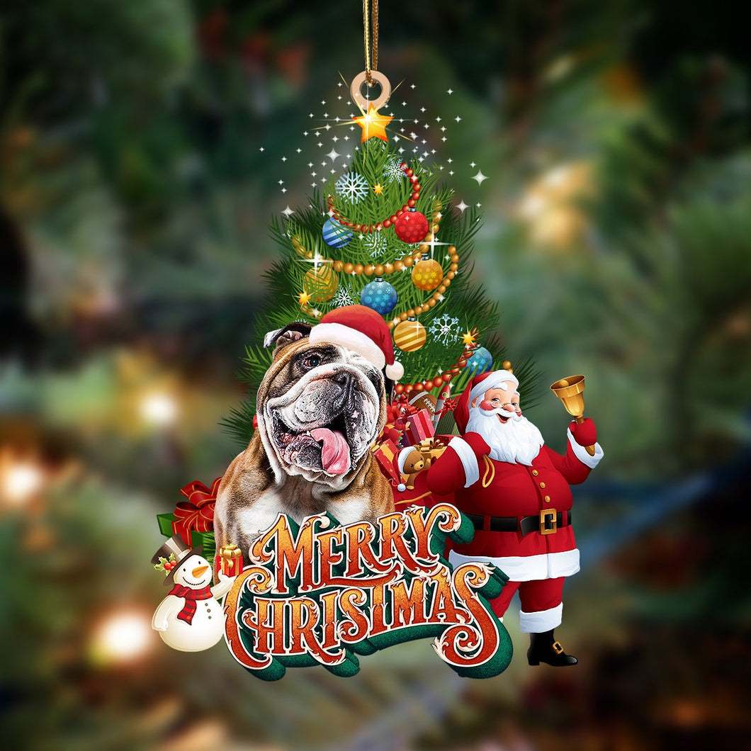 English Bulldog3-Christmas Tree&Dog Hanging Ornament