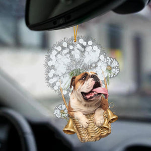 English Bulldog-Dandelion-Two Sided Ornament