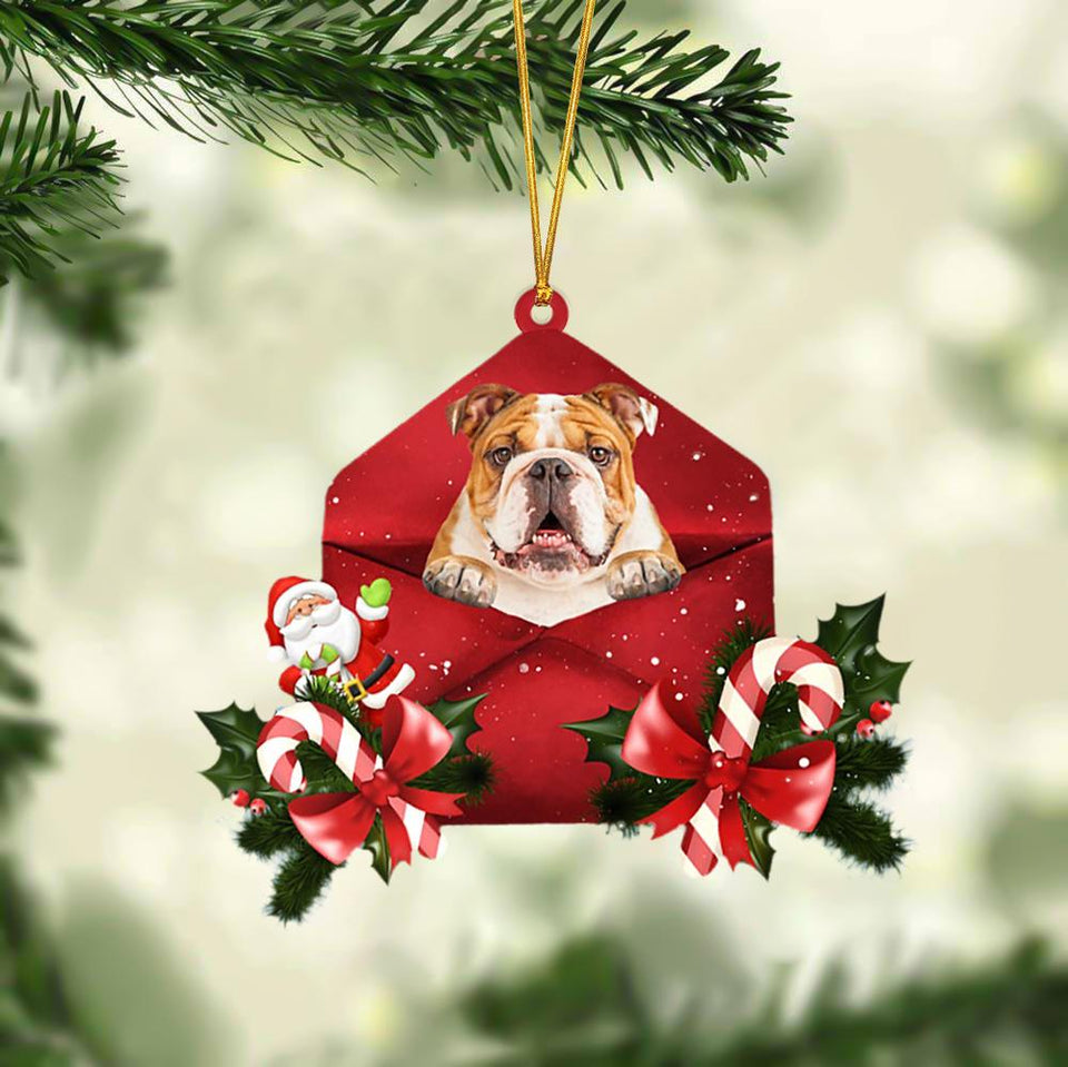 English Bulldog Christmas Letter Ornament Dog Christmas Decoration