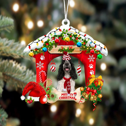 Ornament- English Cocker Spaniel 1-Christmas House Two Sided Ornament, Happy Christmas Ornament, Car Ornament