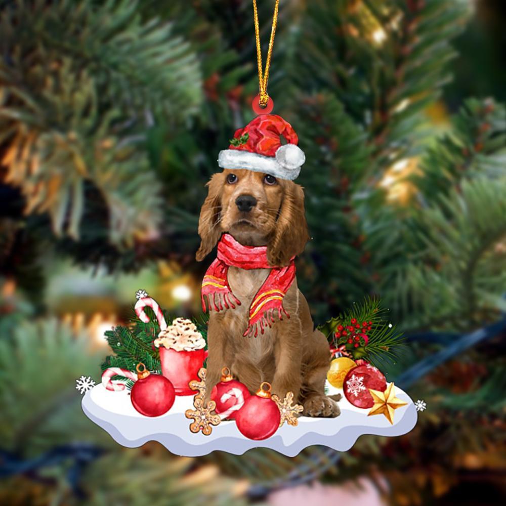 Ornament- English Cocker Spaniel 2-Better Christmas Hanging Ornament, Happy Christmas Ornament, Car Ornament