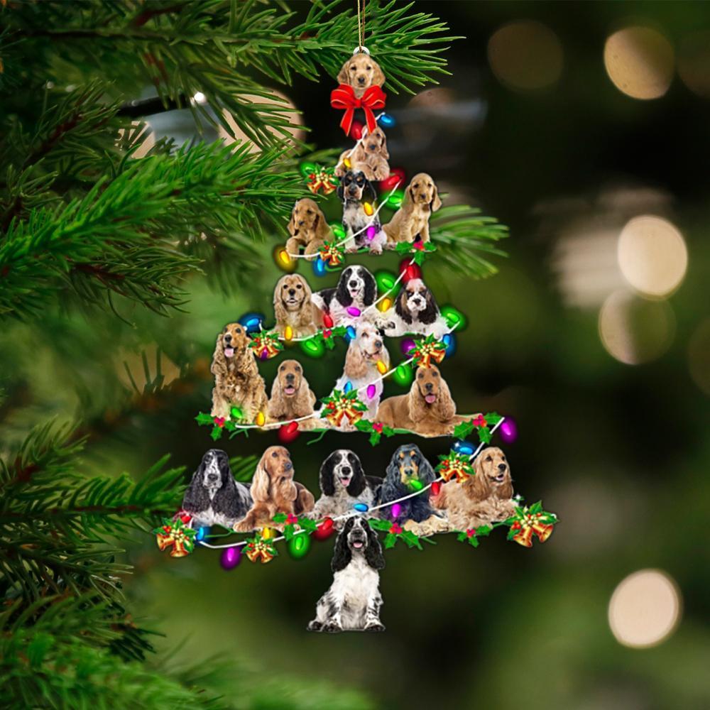 English Cocker Spaniel-Christmas Tree Lights-Two Sided Ornament