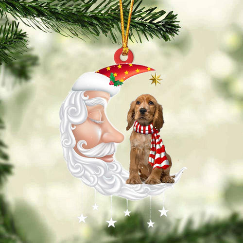 English Cocker Spaniel With Santa Christmas Ornament Dog Christmas Ornament