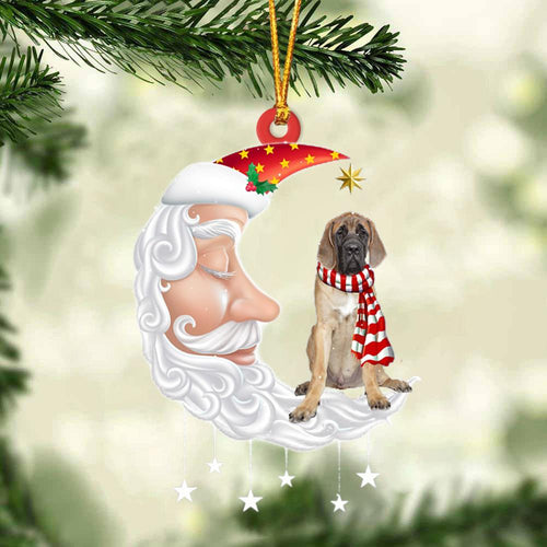English Mastif With Santa Christmas Ornament Dog Christmas Ornament