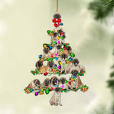 Ornament- English Mastiff-Christmas Tree Lights-Two Sided Ornament, Happy Christmas Ornament, Car Ornament