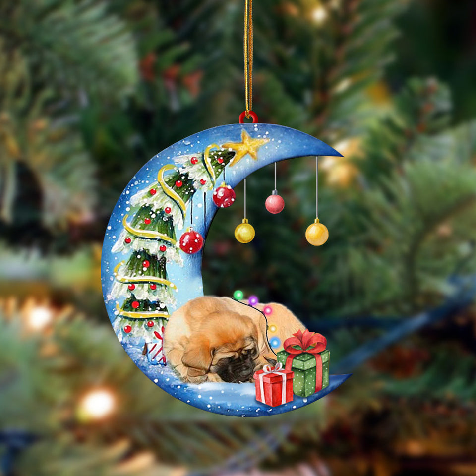 Ornament- English Mastiff-Sleep On The Moon Christmas Two Sided Ornament, Christmas Ornament, Car Ornament