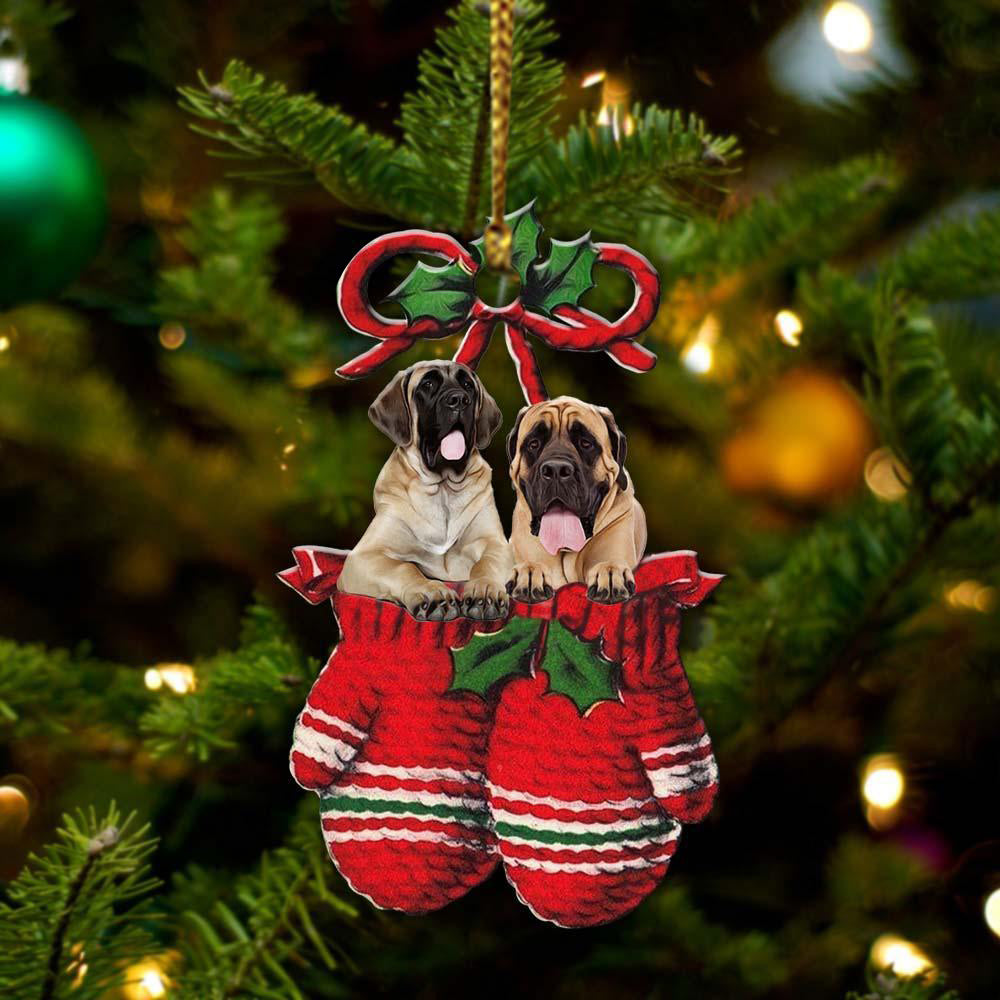 English Mastiff Inside Your Gloves Christmas Holiday-Two Sided Ornament, Christmas Ornament, Car Ornament