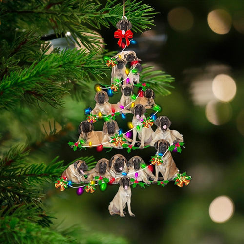 English Mastiff-Christmas Tree Lights-Two Sided Ornament