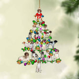 Ornament- English Pointer-Christmas Tree Lights-Two Sided Ornament, Happy Christmas Ornament, Car Ornament