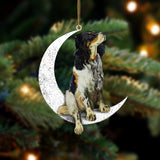English Setter Sit On The Moon Two Sided Ornament Dog Hanging Christmas Ornament