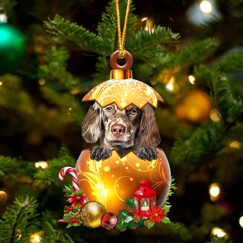 English Setter In Golden Egg Christmas Ornament