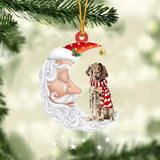 English Setter With Santa Christmas Ornament Dog Christmas Ornament