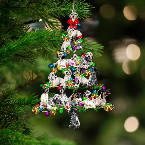 English Setter-Christmas Tree Lights-Two Sided Ornament