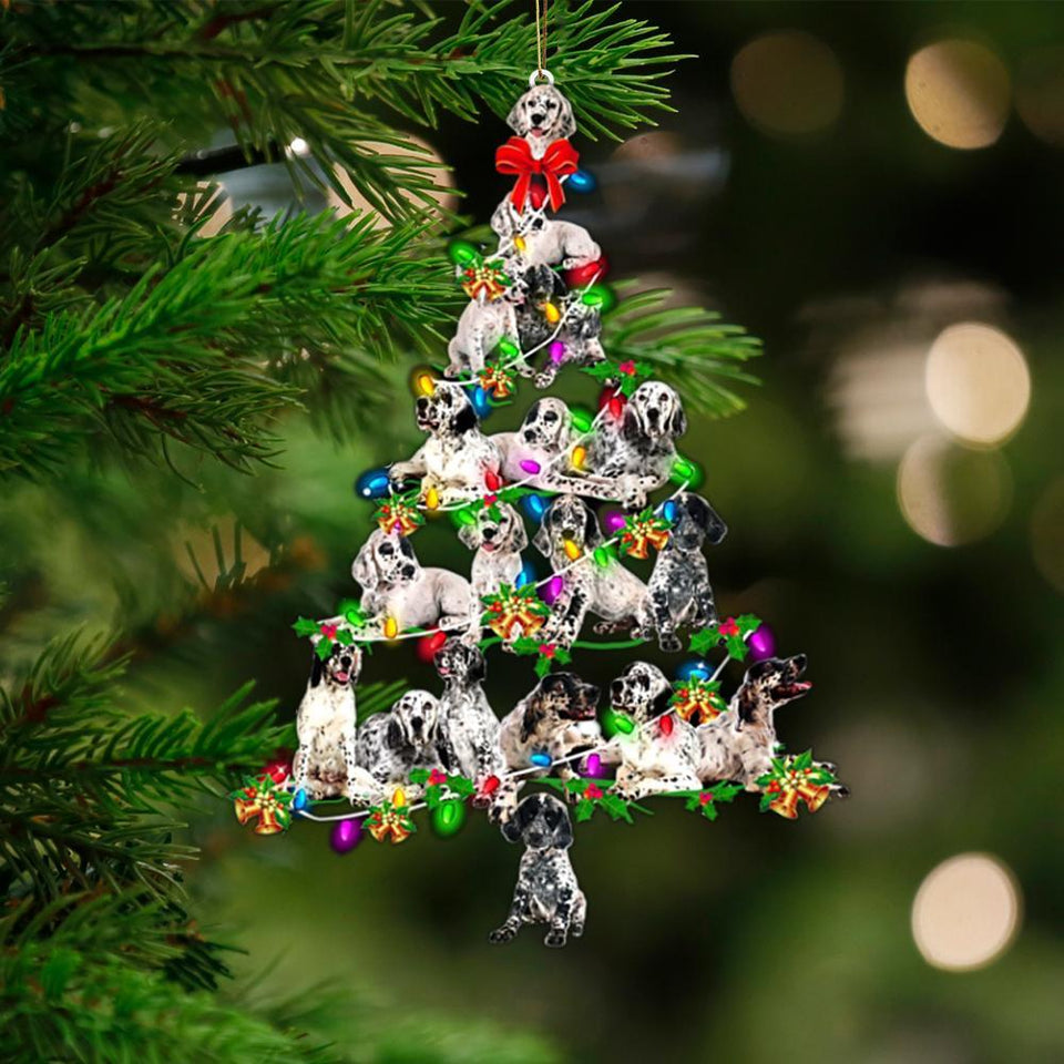 English Setter-Christmas Tree Lights-Two Sided Ornament