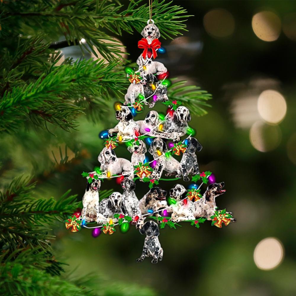 English Setter-Christmas Tree Lights-Two Sided Ornament
