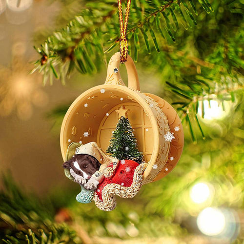 Godmerch English Springer Sleeping In A Tiny Cup Christmas Holiday-Two Sided Ornament
