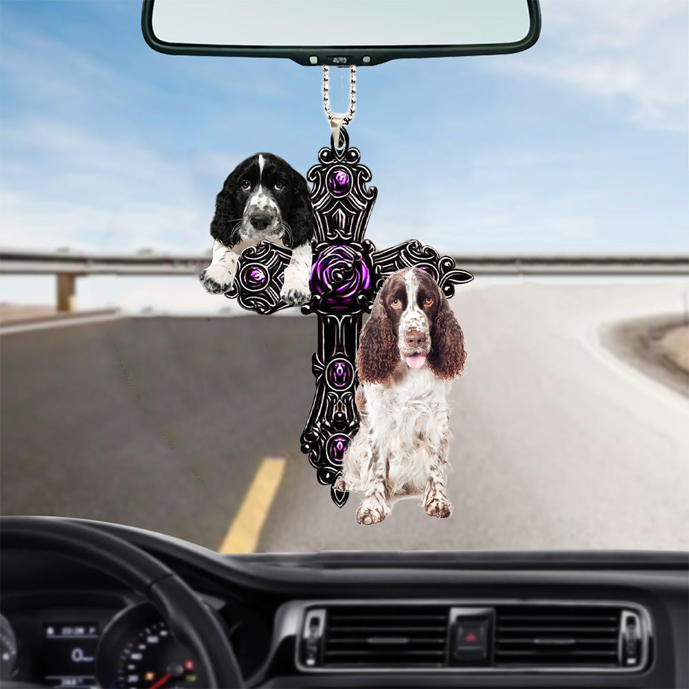 English Springer Spaniel Pray For God Car Hanging Ornament Dog Pray For God Ornament Godmerch