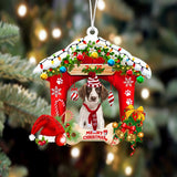 Ornament- English Springer Spaniel-Christmas House Two Sided Ornament, Happy Christmas Ornament, Car Ornament