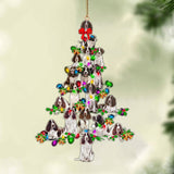 Ornament- English Springer Spaniel-Christmas Tree Lights-Two Sided Ornament, Christmas Ornament, Car Ornament