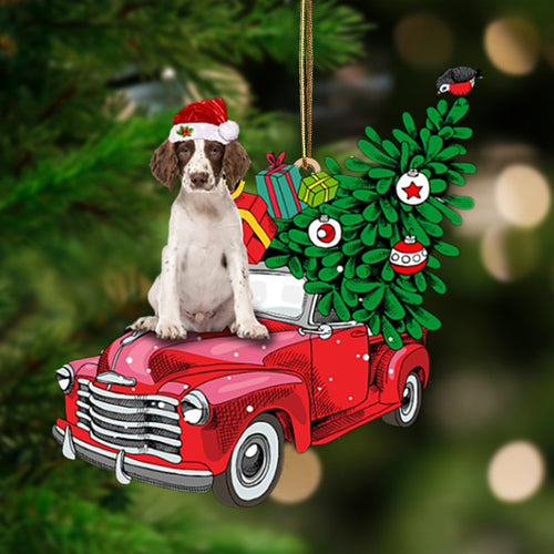 Ornament- English Springer Spaniel 1-Pine Truck Hanging Ornament, Happy Christmas Ornament, Car Ornament