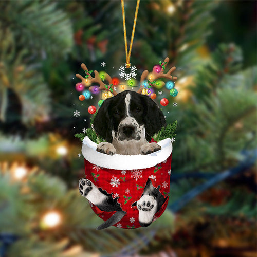 English Springer Spaniel 2-In Christmas Pocket Two Sides Ornament, Christmas Dog Hanging Ornament
