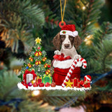 Godmerch- English Springer Spaniel Gift Bag Merry Christmas Ornament Dog Ornament, Car Ornament, Christmas Ornament