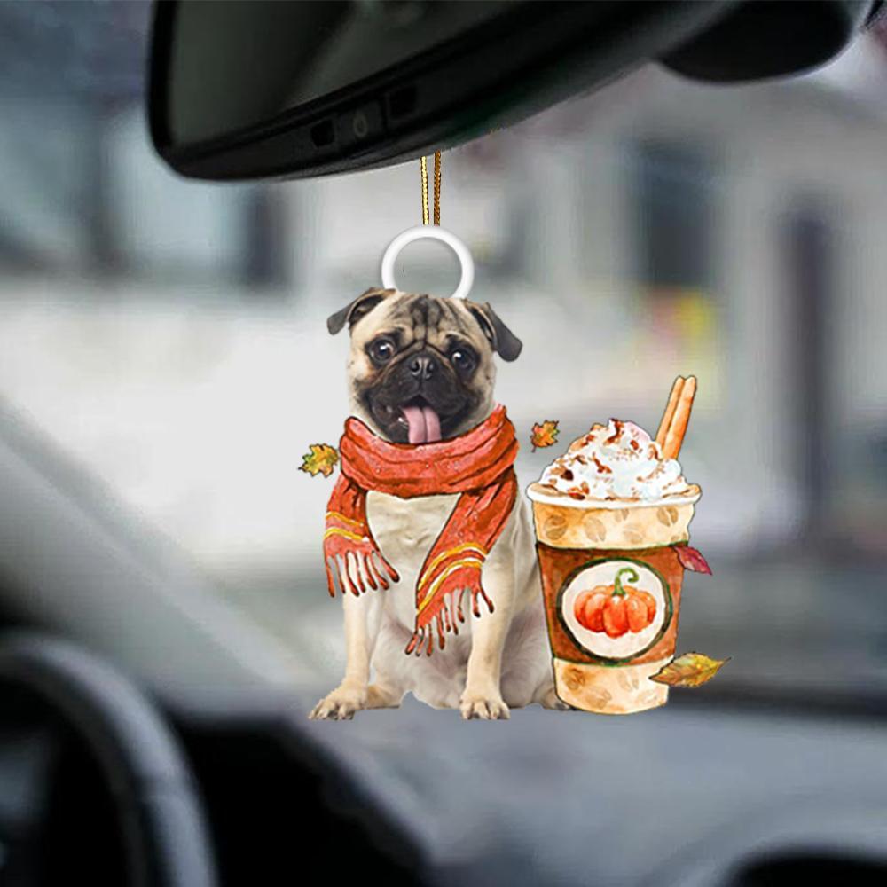 Fawn Pug 1-Pumpkin Spice Kinda-Two Sided Ornament