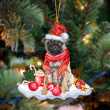 Godmerch- Ornament- FAWN Pug 2-Better Christmas Hanging Ornament, Happy Christmas Ornament, Car Ornament