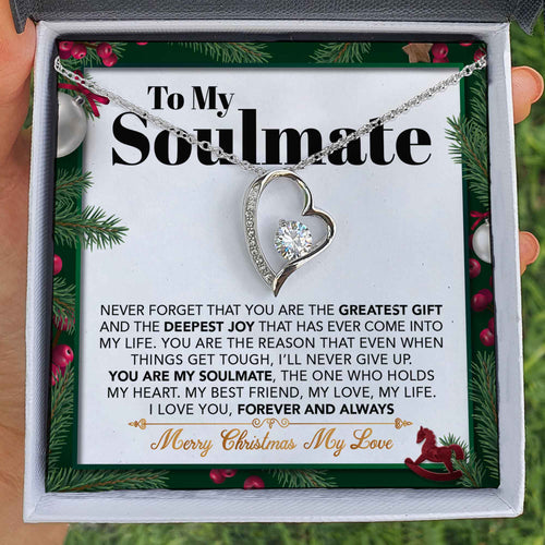 Forever Love Necklace - To My Soulmate - The One who Holds my Heart - Forever Love Necklace Gift For Wife