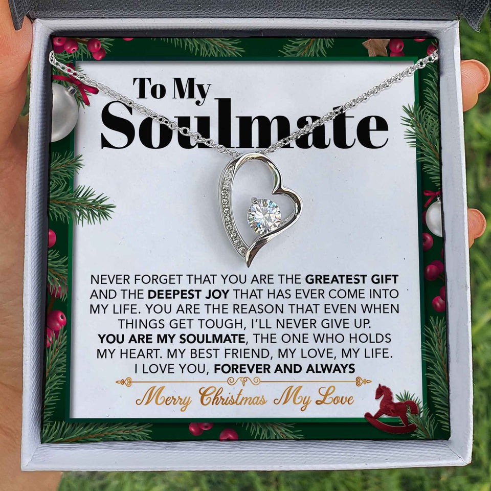 Forever Love Necklace - To My Soulmate - The One who Holds my Heart - Forever Love Necklace Gift For Wife