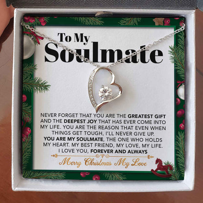 Forever Love Necklace - To My Soulmate - The One who Holds my Heart - Forever Love Necklace Gift For Wife