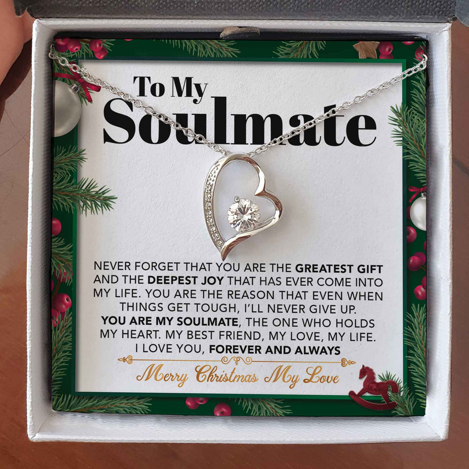 Forever Love Necklace - To My Soulmate - The One who Holds my Heart - Forever Love Necklace Gift For Wife