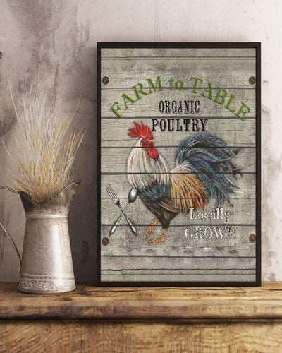 Farm To Table Organic Poultry Canvas And Poster, Wall Decor Visual Art