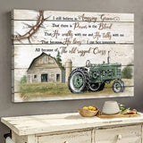 Farm Tractor Cross I still believe in amazing grace - Matte Canvas
