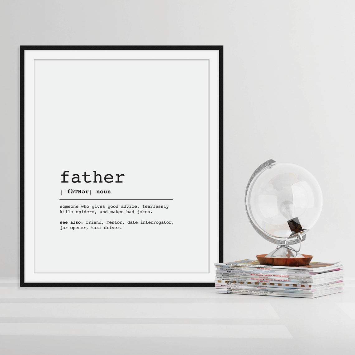 Father Definition Canvas And Poster, Wall Decor Visual Art, Gift Father's Day