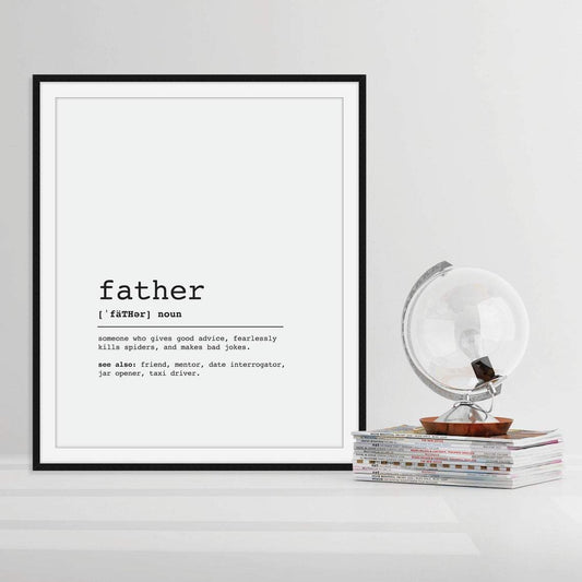 Father Definition Canvas And Poster, Wall Decor Visual Art, Gift Father's Day