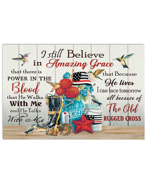 Firefighter I Still Believe In Amazing Grace Canvas Wall Art