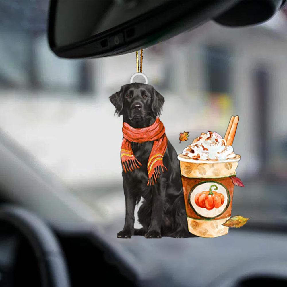 Flat Coated Retriever-Pumpkin Spice Kinda-Two Sided Ornament