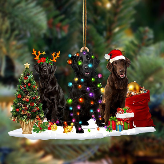 Flat Coated Retriever-Christmas Dog Friends Hanging Ornament