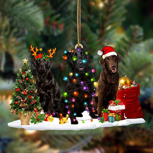 Flat Coated Retriever-Christmas Dog Friends Hanging Ornament