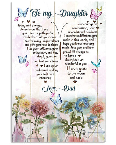 Flowers Butterfly Canvas And Poster, Canvas Painting, Wall Decor Visual Art, Gift Father's Day