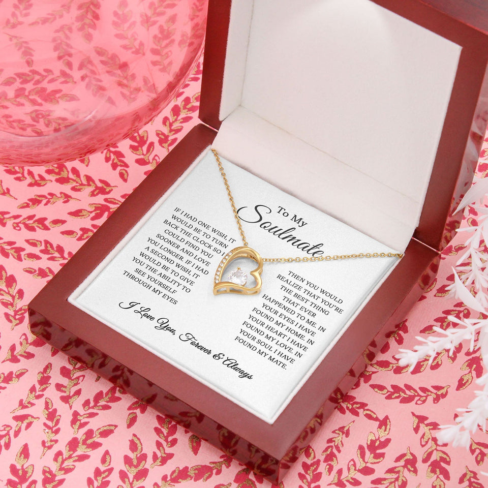 To My Soulmate In Your Eyes | Romantic Gift For Your Soulmate | Forever Love Necklace