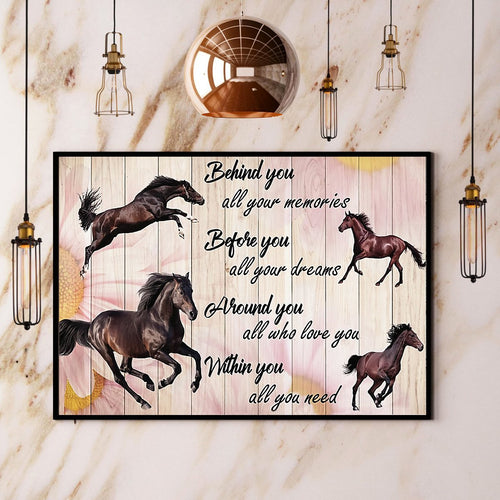 Four Horses Behind You All Your Memories Canvas And Poster, Wall Decor Visual Art
