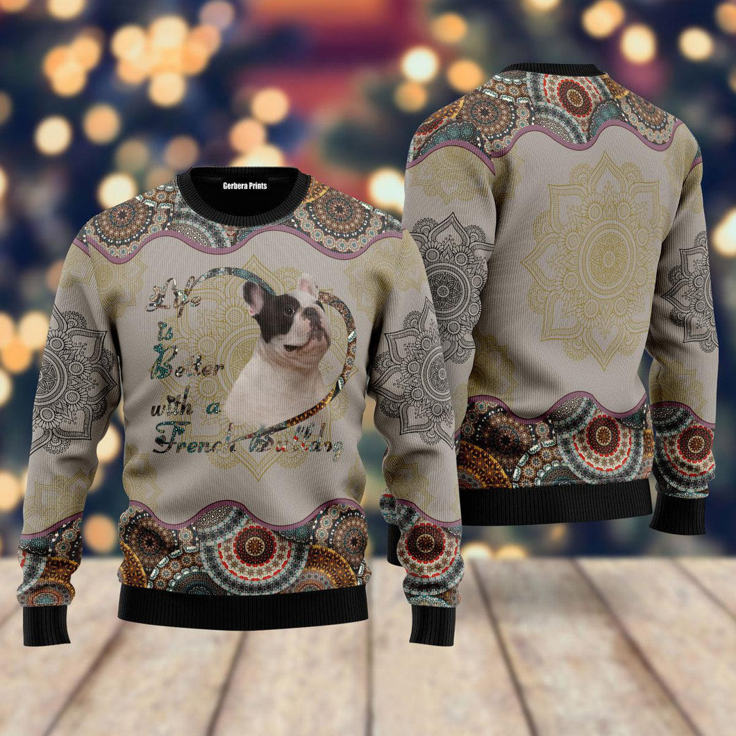 French Bulldog Dog Ugly Christmas Sweater 