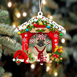 Godmerch- Ornament- French Bulldog-Christmas House Two Sided Ornament, Happy Christmas Ornament, Car Ornament